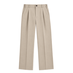 Rue Avel Heavy Relaxed Suit Pants — Beige, front