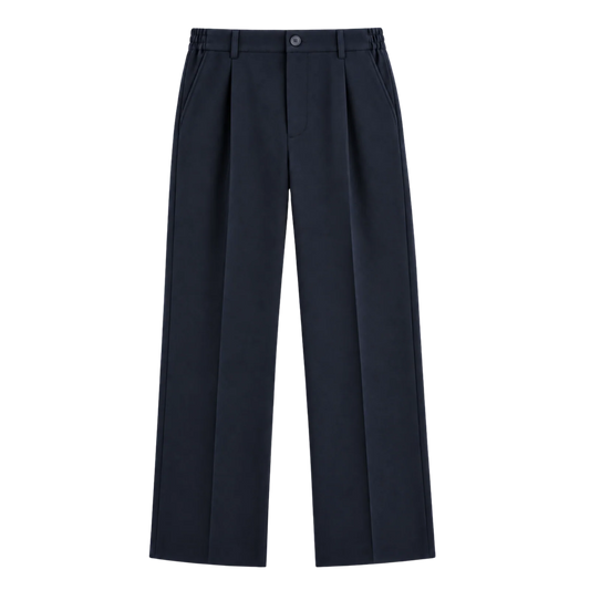Rue Avel Heavy Relaxed Suit Pants — Navy, front